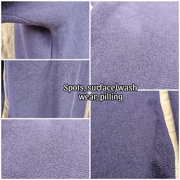 Side Zip Sweater Michael Kors MMK Blue Size Medium Hi Low Round Hem Knit Top M - Picture 5 of 9